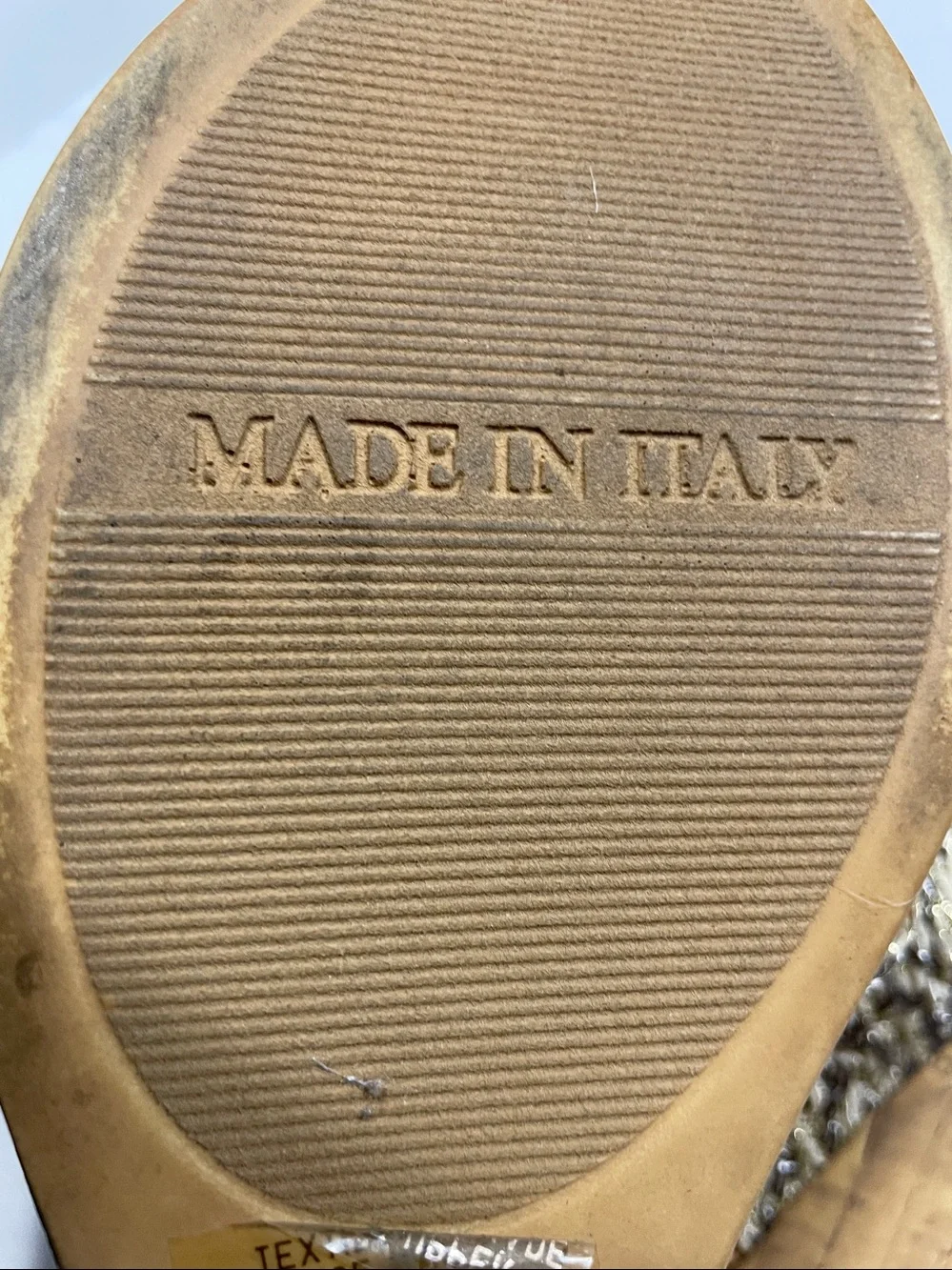 Italian Shoemakers Tan Made in Italy Braided-Strap Wedge Sandal sz 8.5